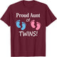 Proud Aunt of Boy and Girl Twins Special Auntie T-Shirt - T-Shirt | Maroon