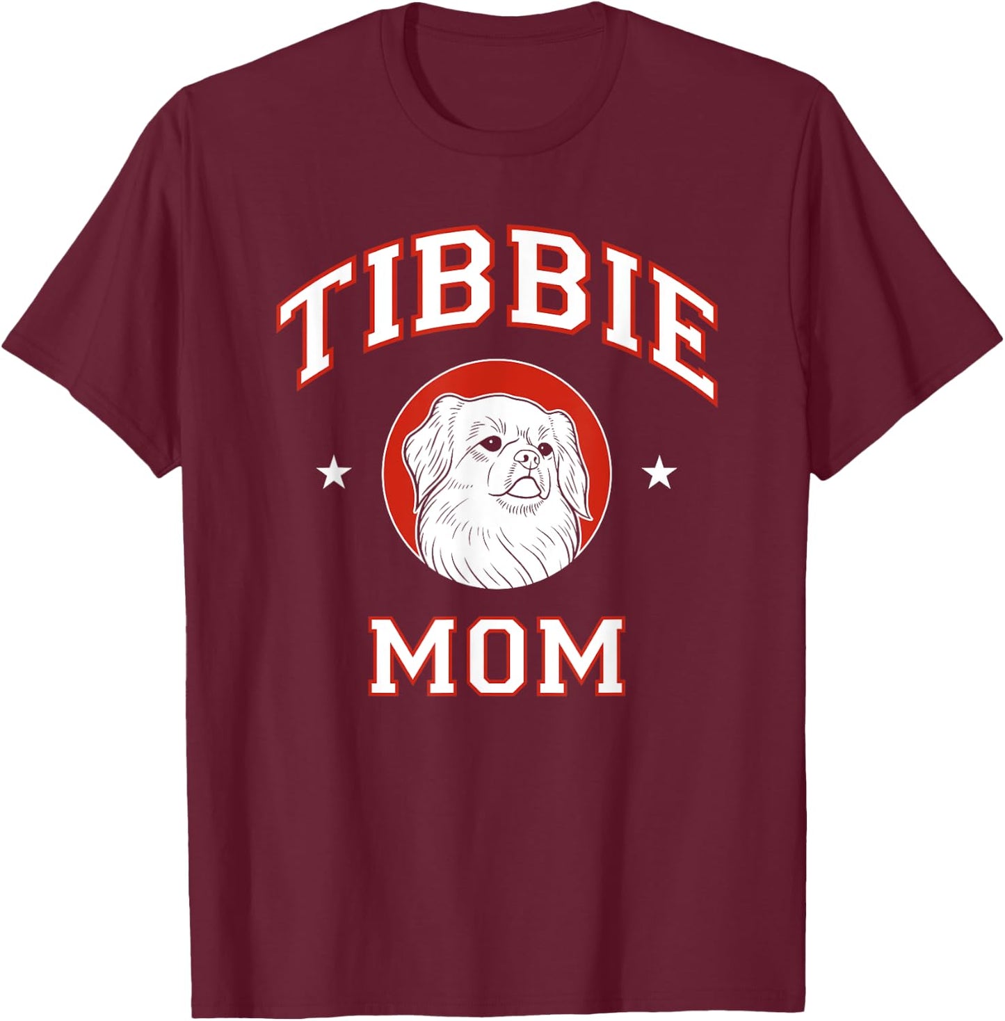 Tibetan Spaniel Mom Dog Mother T-Shirt - T-Shirt | Maroon