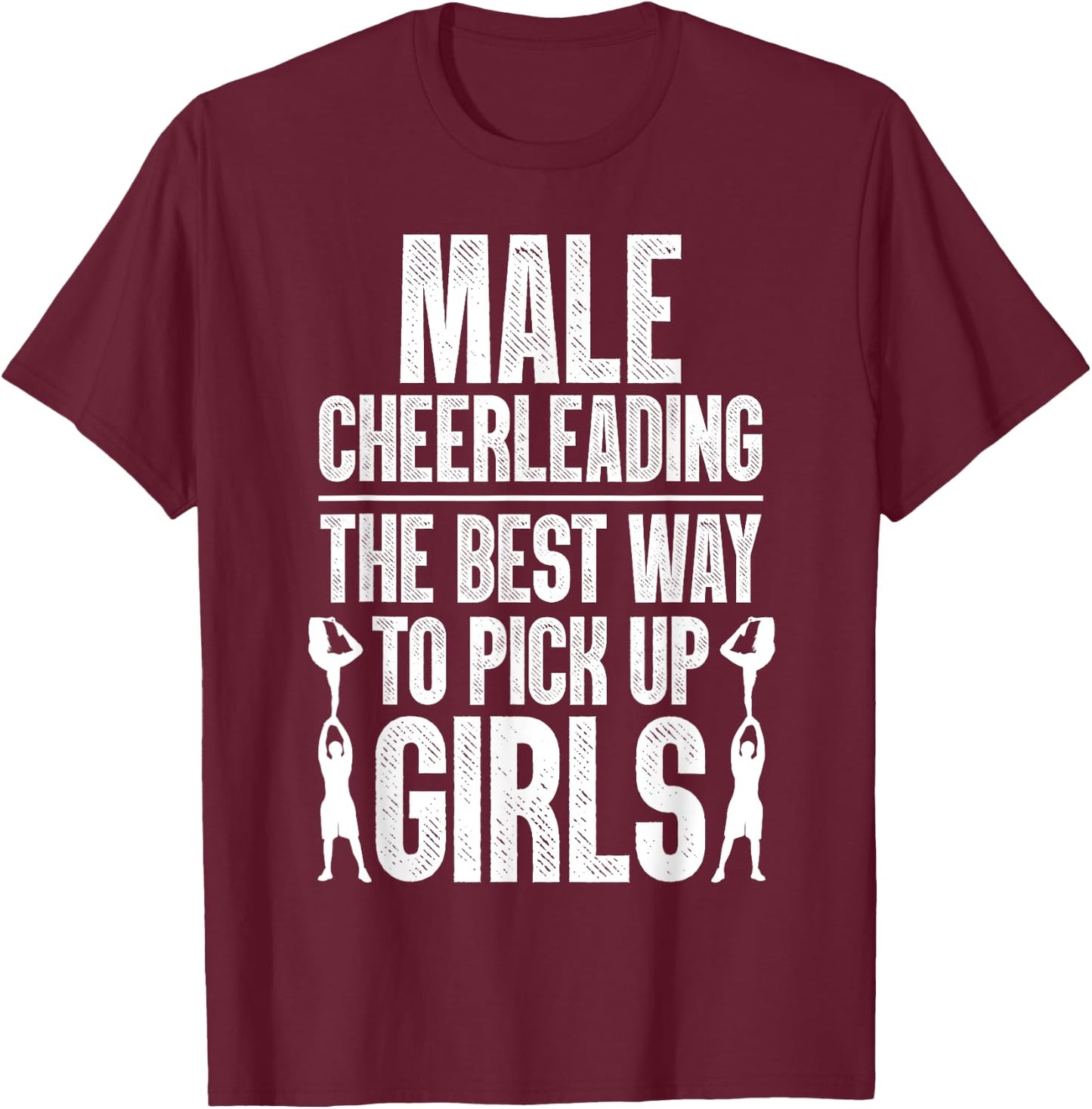 Funny Cheerleading Cheer Art For Boys Teens Kids Cheerleader T-Shirt - T-Shirt | Maroon