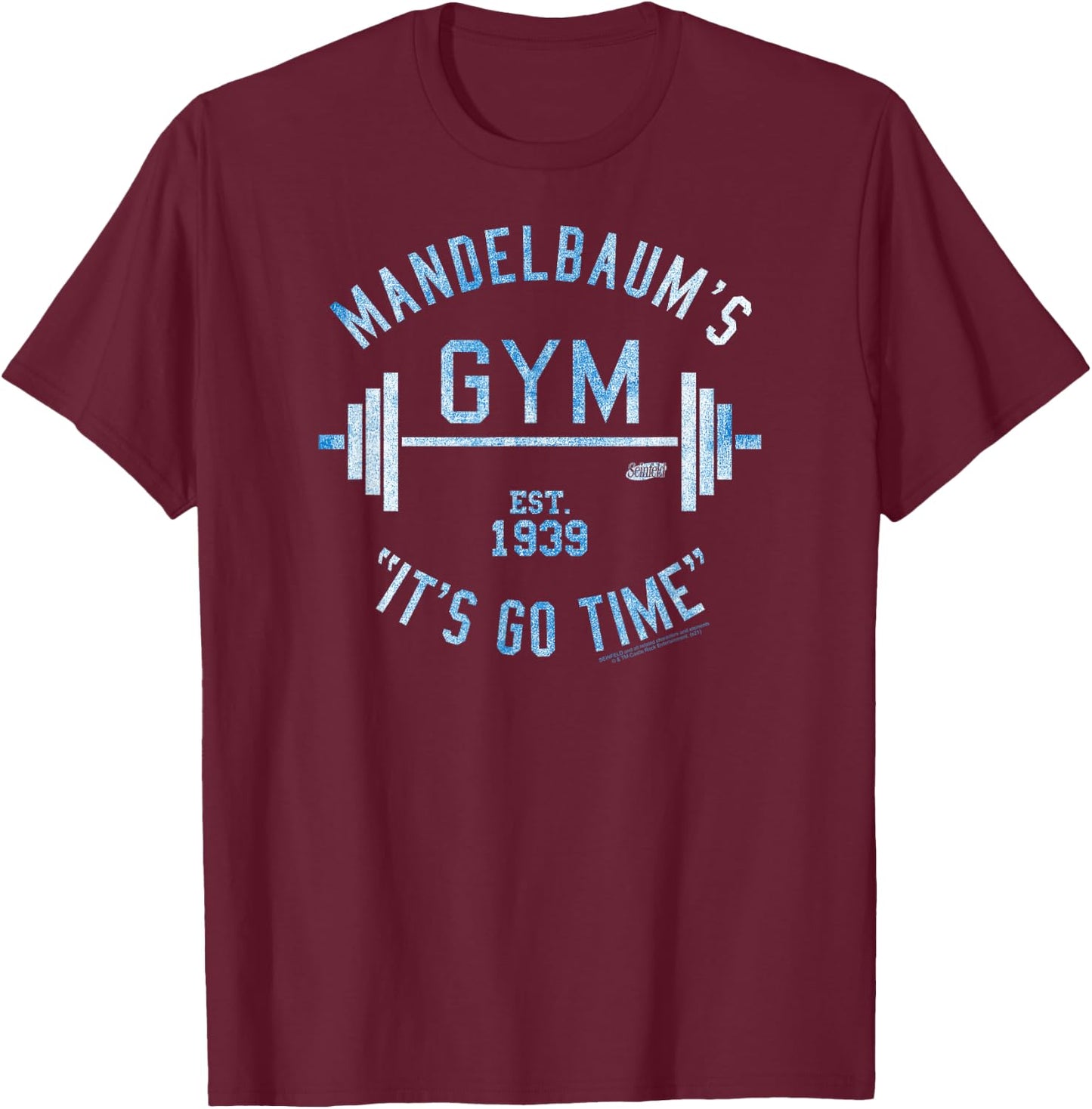 Seinfeld Mandelbaum's Gym T-Shirt - T-Shirt | Maroon