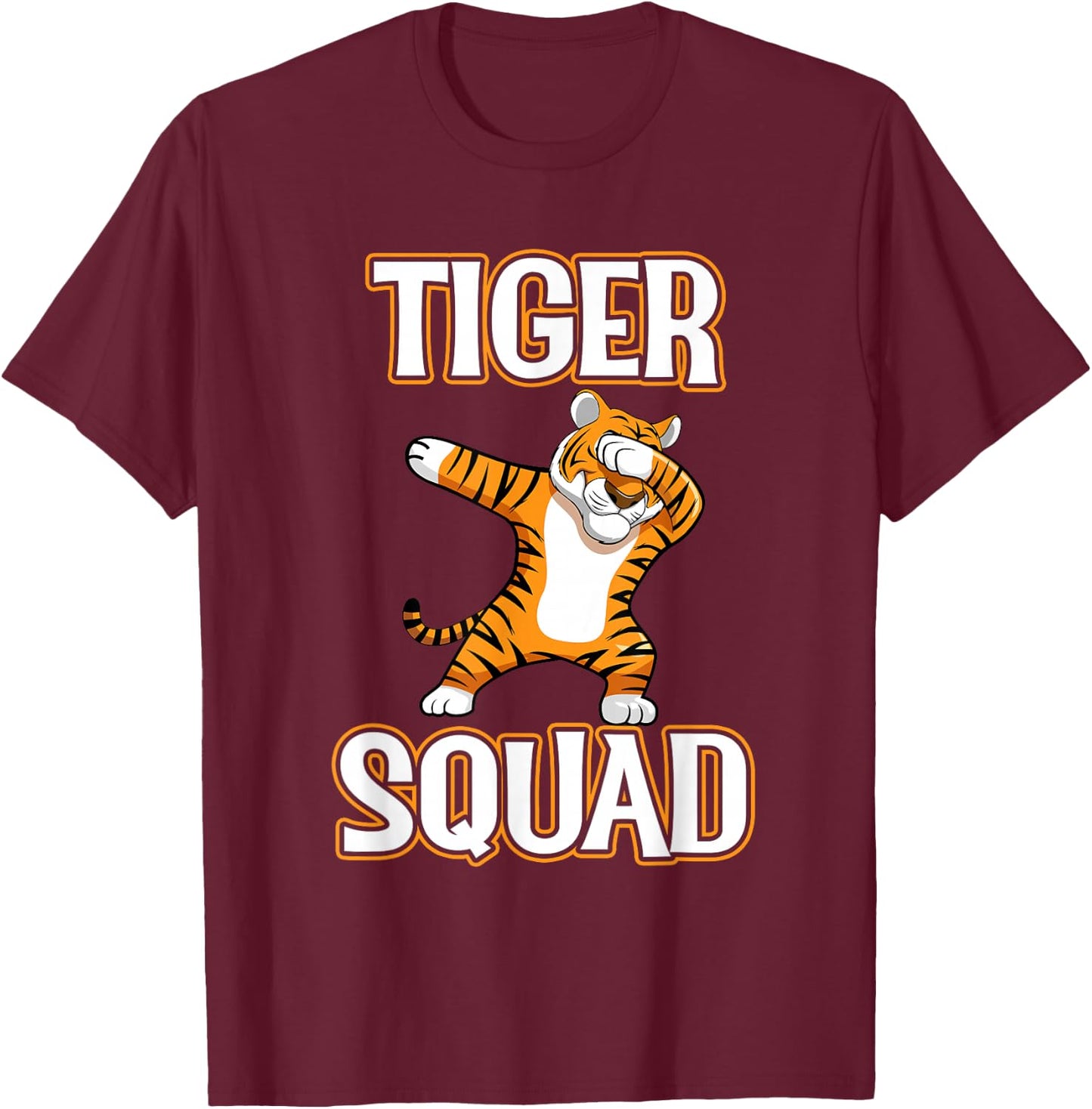 Tiger Squad Football Mascot Sports Team Animal T-Shirt - T-Shirt | Maroon