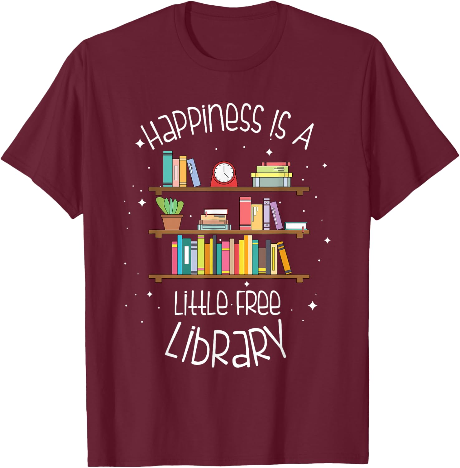 Funny Library Gift Women Cool Little Free Library T-Shirt - T-Shirt | Maroon