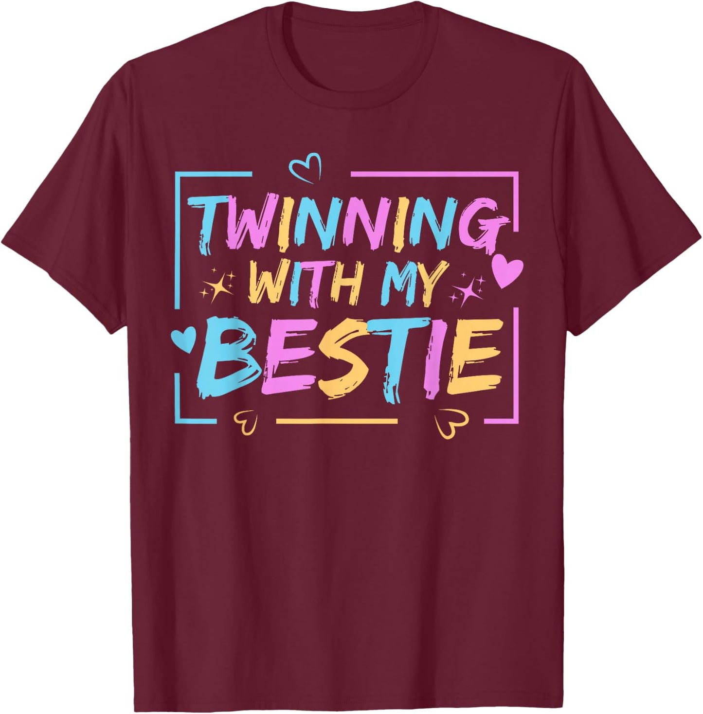Twin Matching Twins Day Friend Twinning with My Bestie Twin T-Shirt - T-Shirt | Maroon
