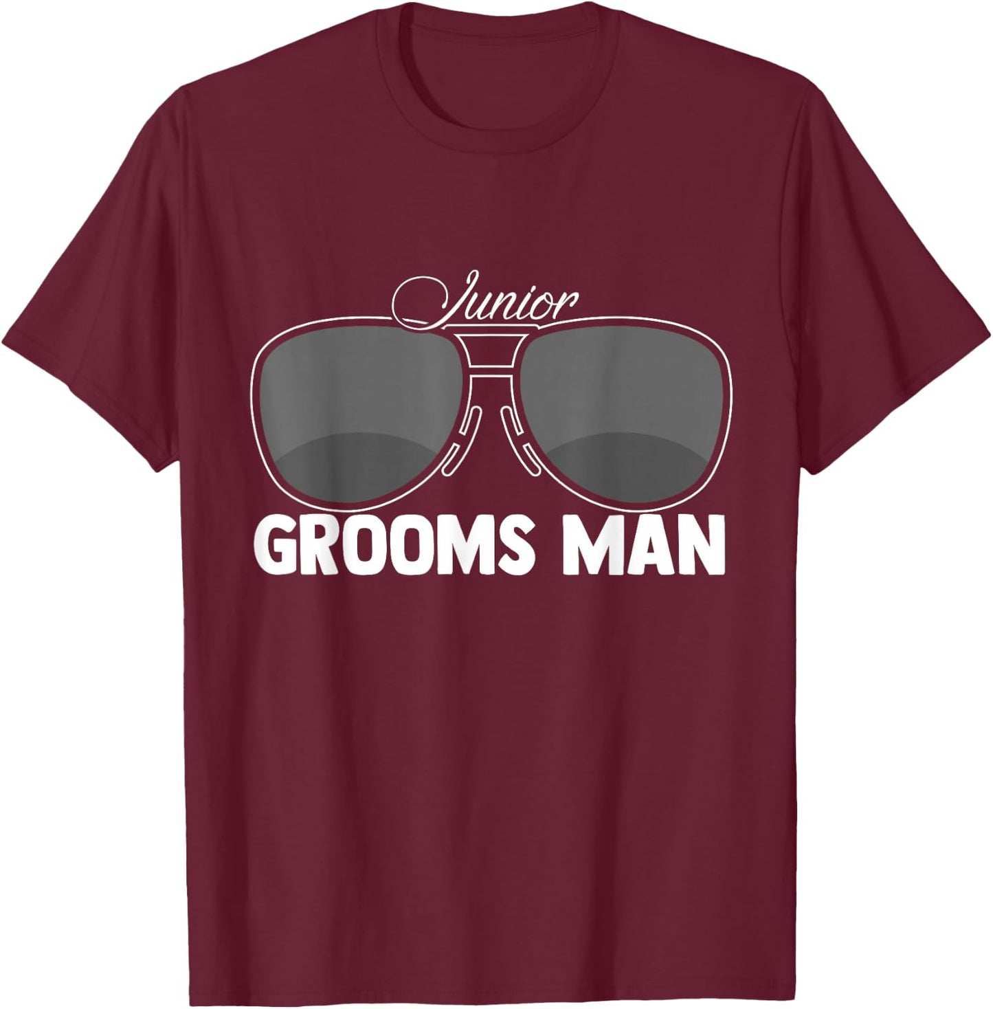 Junior Groomsman Wedding Party T-Shirt - T-Shirt | Maroon
