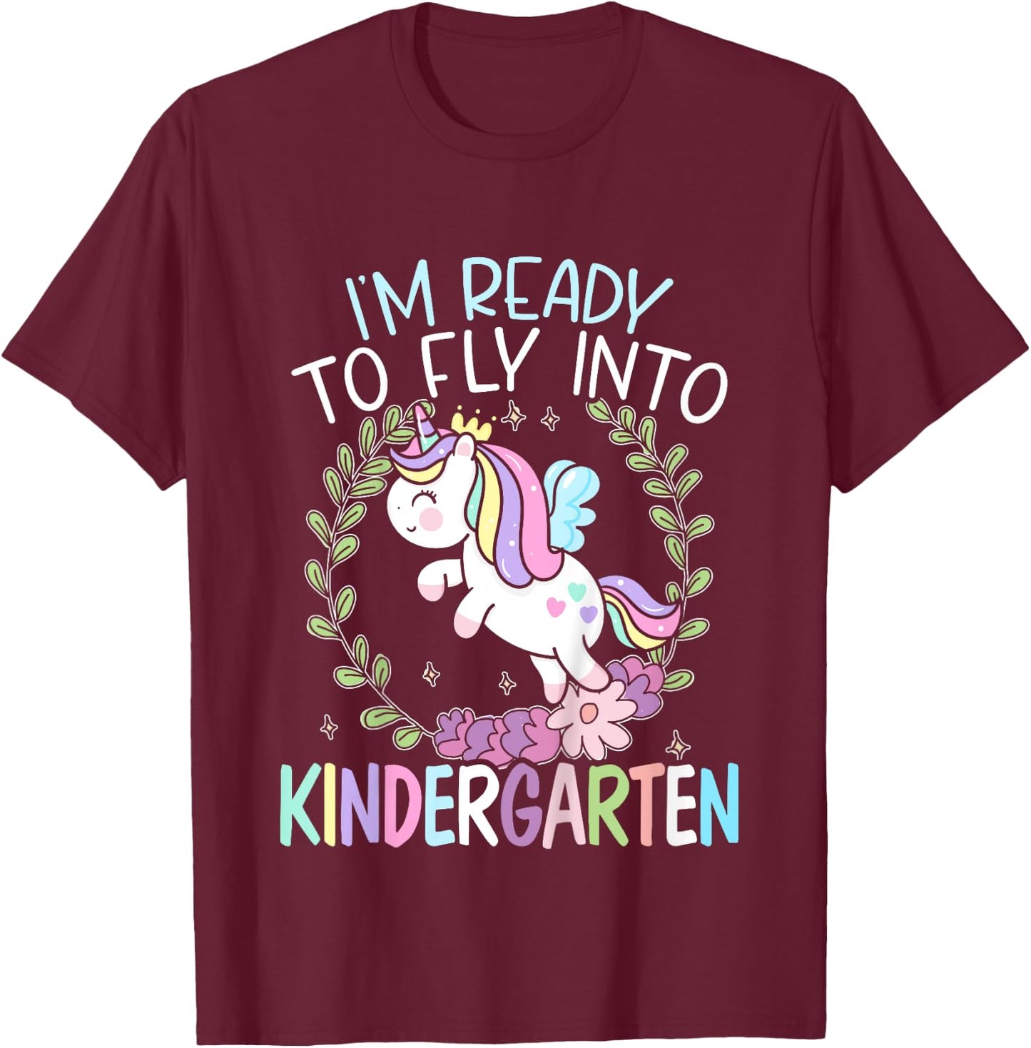Kids I'm Ready To Fly Into Kindergarten First Day Of School T-Shirt - T-Shirt | Maroon