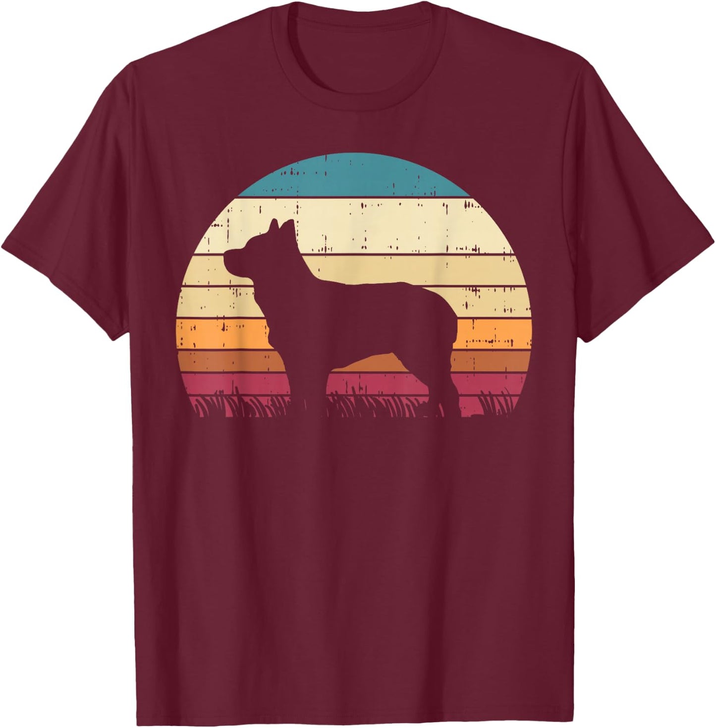 Heeler Sunset Retro Animal Pet Australian Cattle Dog Gift T-Shirt - T-Shirt | Maroon