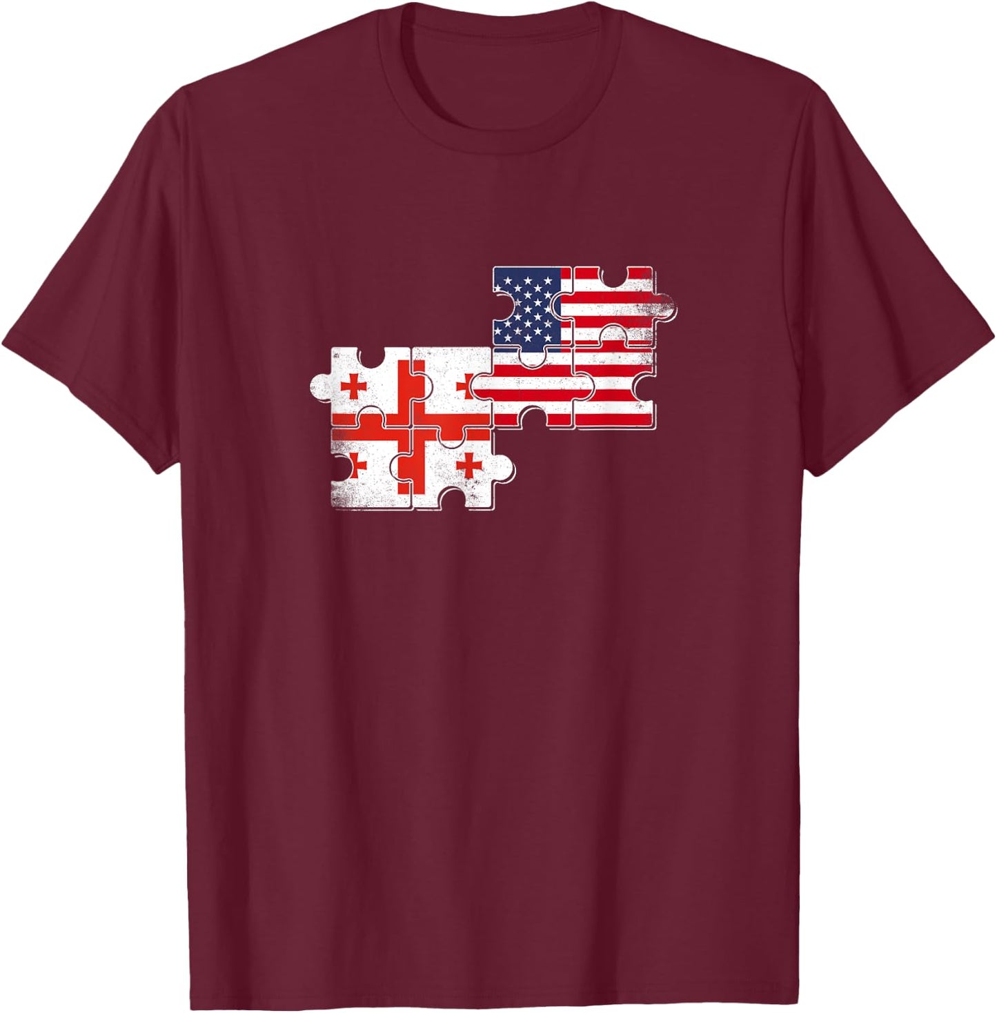 Georgia USA Vintage Flag Georgian American T-Shirt - T-Shirt | Maroon
