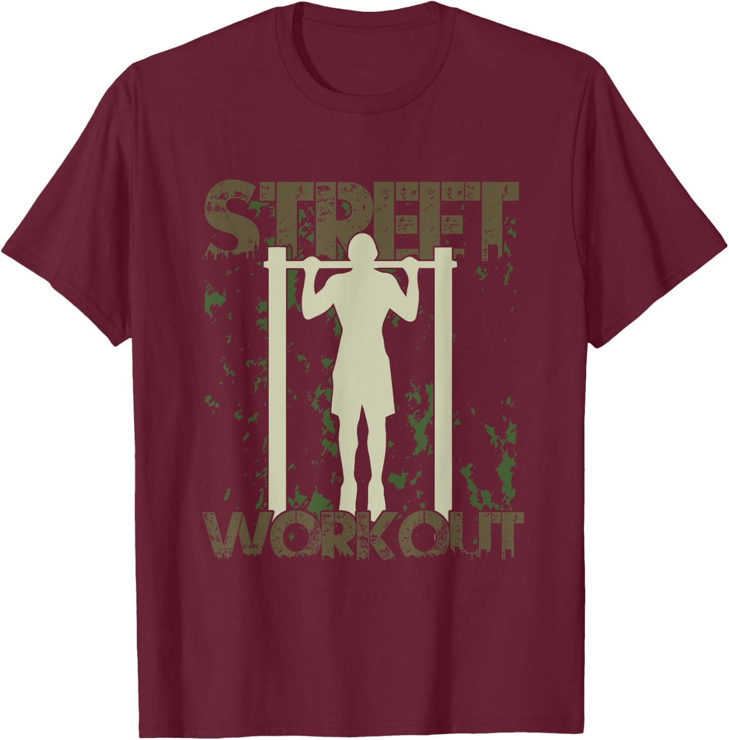 Street Workout Calisthenics Training Gym Exercise Fitness T-Shirt - T-Shirt | Maroon