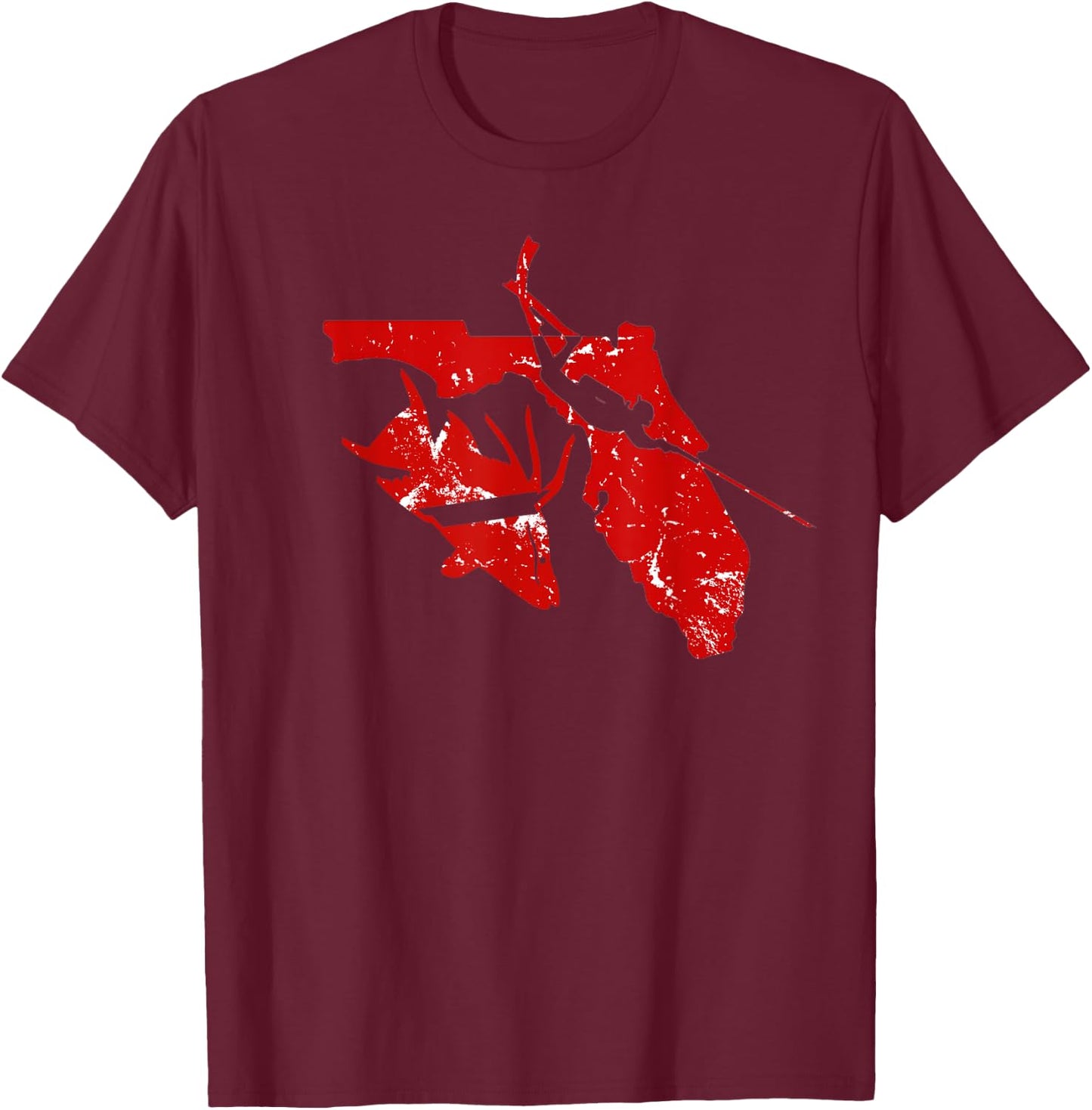 Florida Hogfish Spearfishing Gift T-Shirt - T-Shirt | Maroon