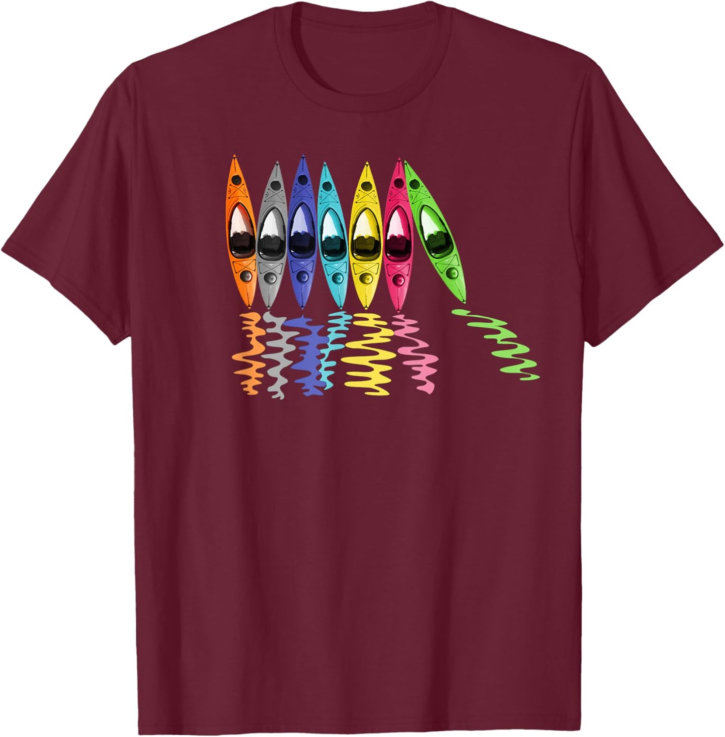 Colorful Kayaks Outdoor Adventure kayaking boating T-Shirt - T-Shirt | Maroon