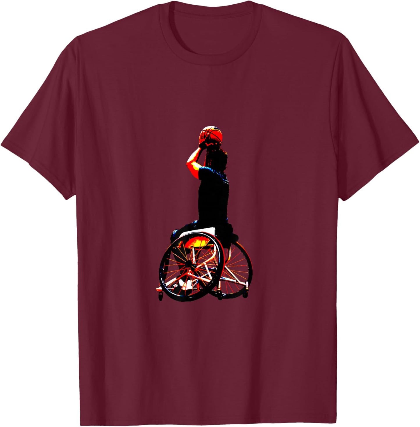 Wheelchair Basketball Sport T-Shirt - T-Shirt | Maroon