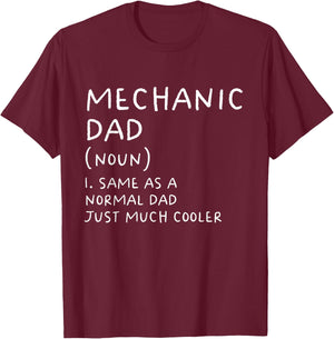 Mechanic Dad Definition Funny Garage Car Mechanic T-Shirt - T-Shirt | Maroon