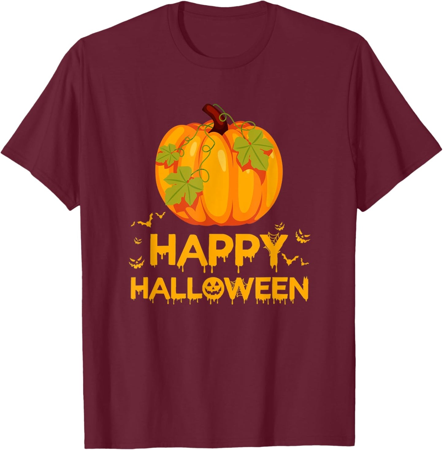 Happy Halloween Costumes Funny Gifts Pumpkin Men Women Kids T-Shirt - T-Shirt | Maroon