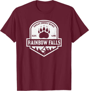 Rainbow Falls Great Smoky Mountains T-Shirt - T-Shirt | Maroon
