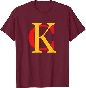 KC Kansas City Red Yellow & Black KC Classic Kc Initials T-Shirt - T-Shirt | Maroon