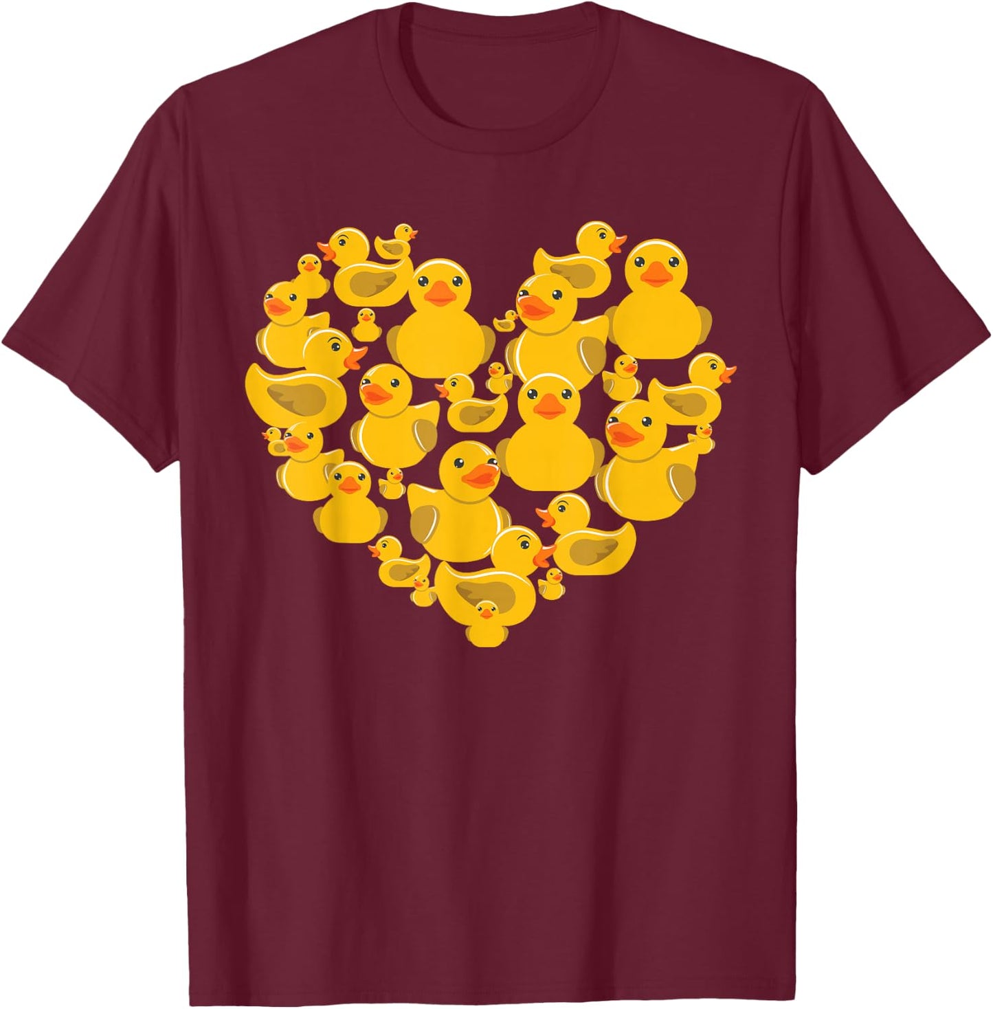 Rubber Duck Quack Women Boy Girls Valentine's Day T-Shirt - T-Shirt | Maroon