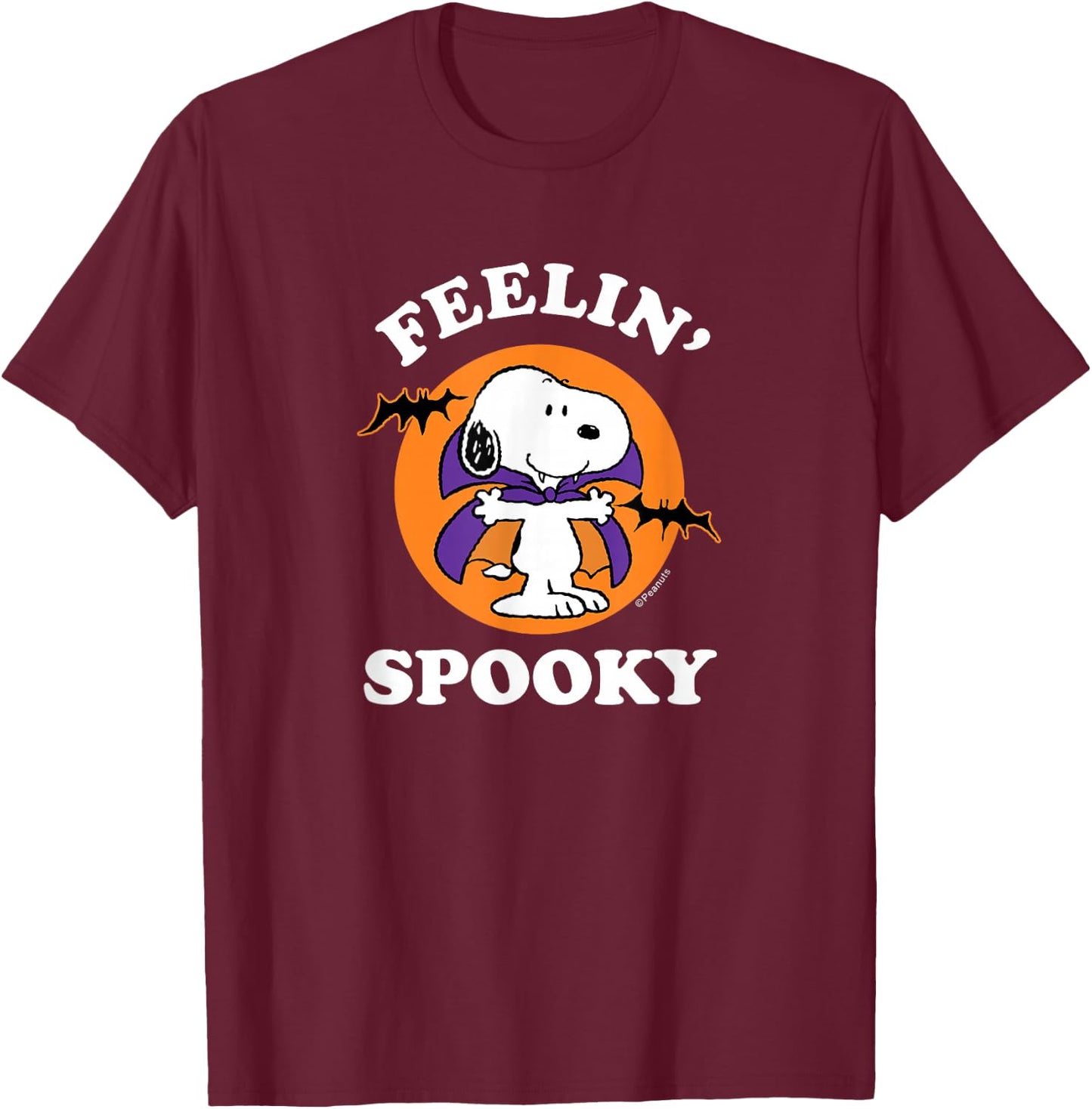 Peanuts - Halloween - Feelin' Spooky T-Shirt - T-Shirt | Maroon