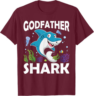 Love Smile Angry Fish Godfather Shark In The Sea T-Shirt - T-Shirt | Maroon