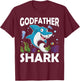 Love Smile Angry Fish Godfather Shark In The Sea T-Shirt - T-Shirt | Maroon