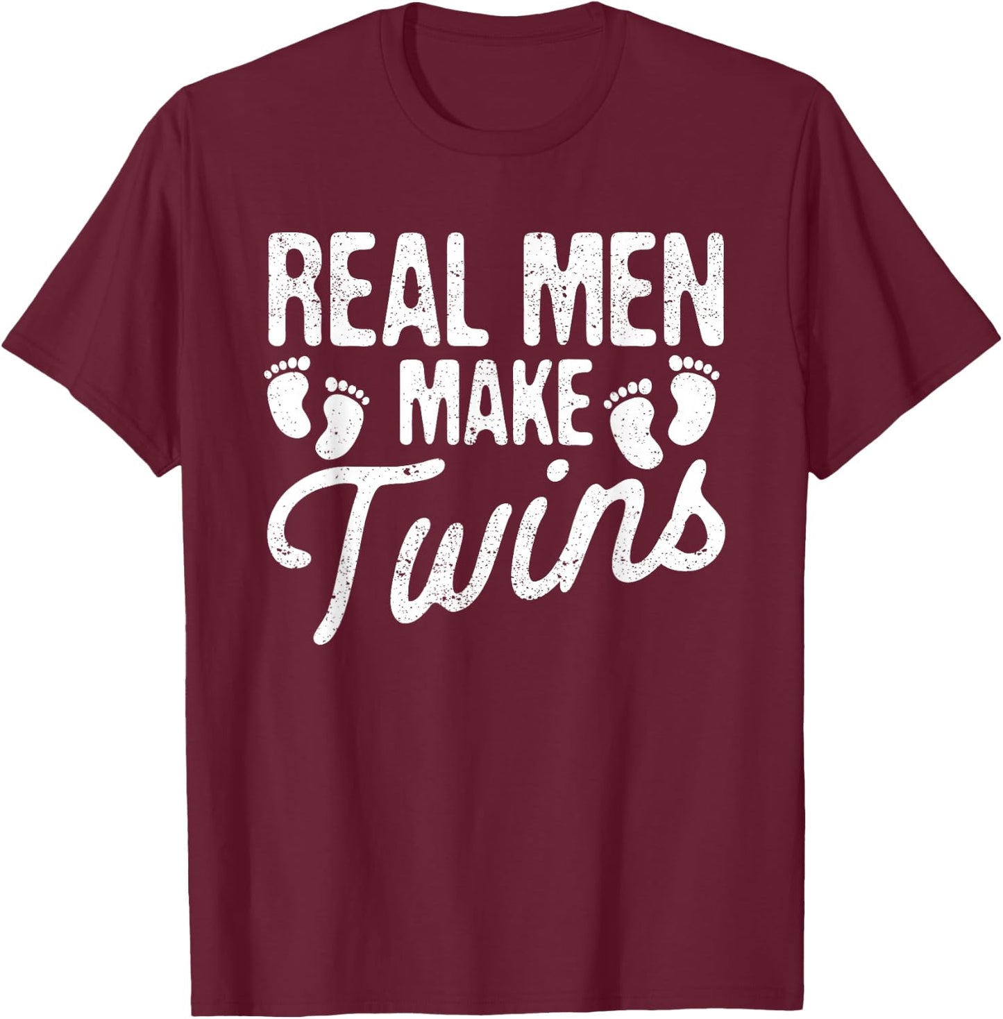 Daddy Shirt Family Pajamas Father's Day Gifts Men's Black Modern Funny Dad Twin Pregnancy Announcement Small T-Shirt - T-Shirt | Maroon