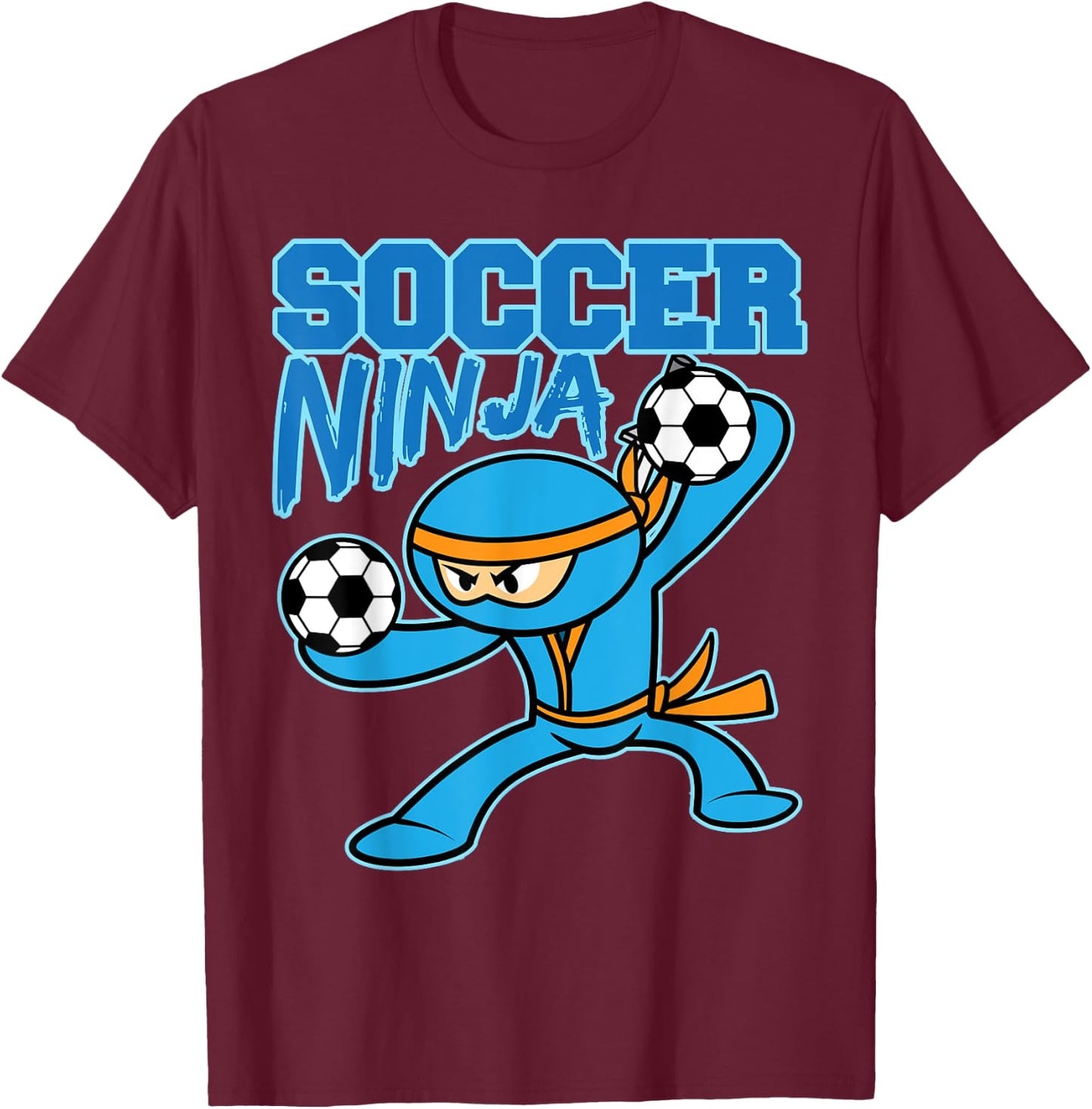 Soccer Ninja Player Cute Football Lovers Funny Gift T-Shirt - T-Shirt | Maroon