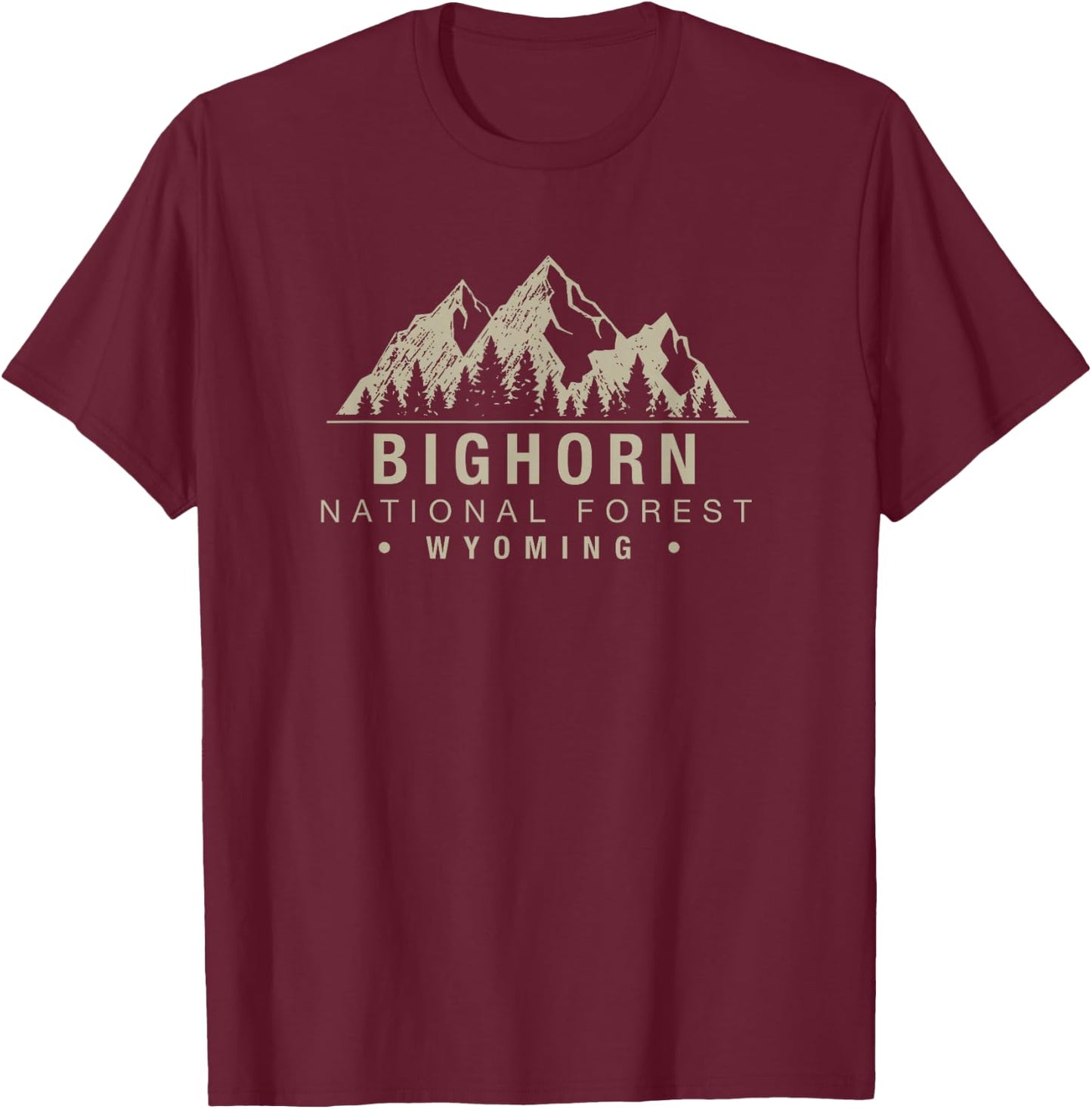 Bighorn National Forest Wyoming T-Shirt - T-Shirt | Maroon