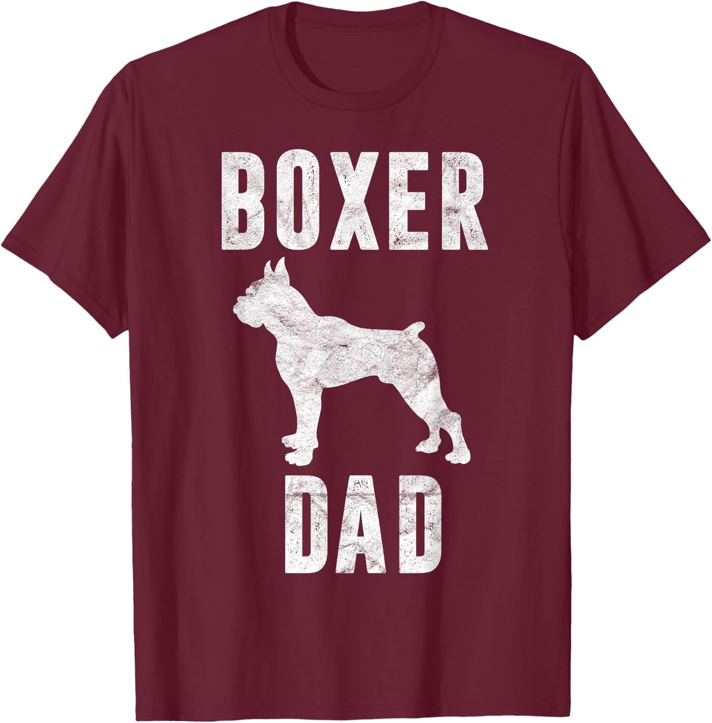 Vintage Boxer Dad Gift Dog Daddy Boxer Father Men Women Kids T-Shirt - T-Shirt | Maroon