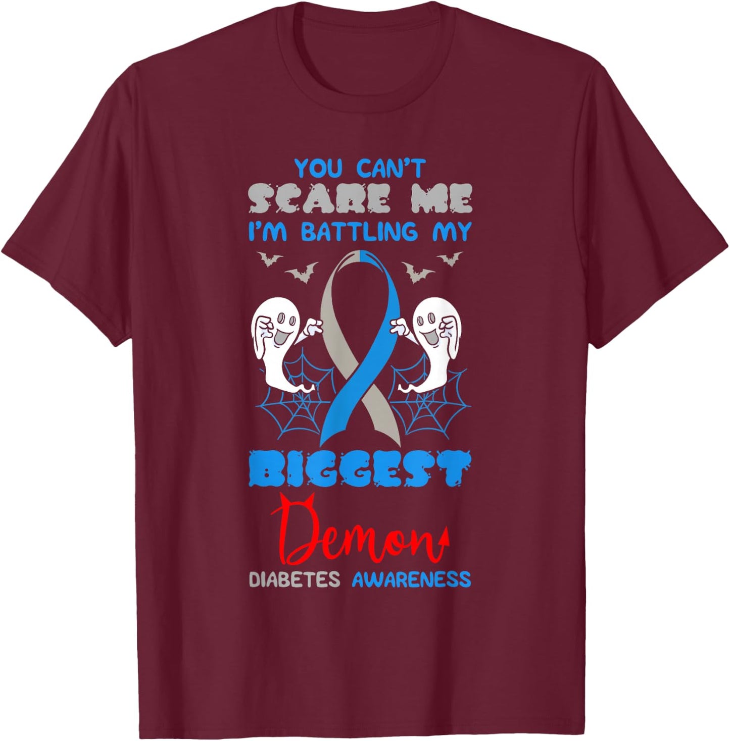 Diabetes Patient Type 1 2 Diabetic Pancreas Halloween Party T-Shirt - T-Shirt | Maroon