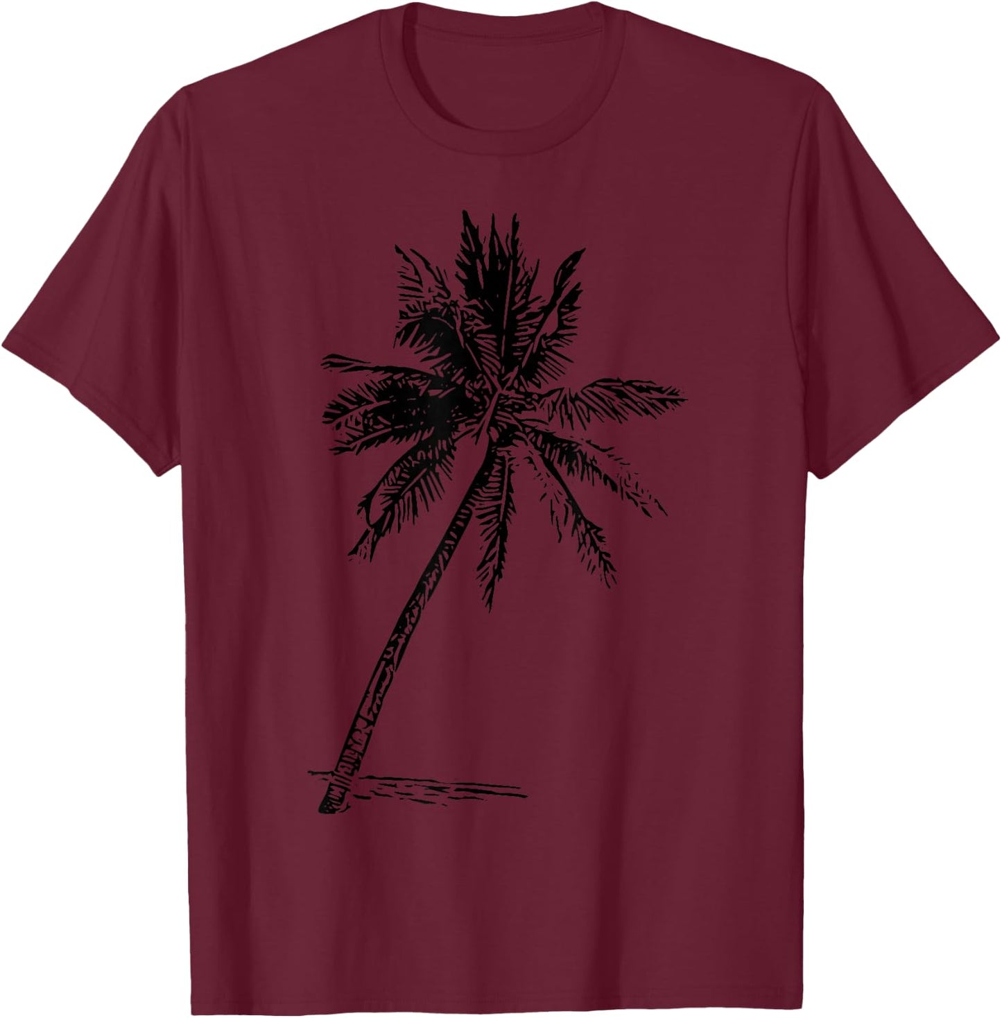 Palm Beachwear Beach Outfit Surfing Aloha Retro Palm Tree T-Shirt - T-Shirt | Maroon