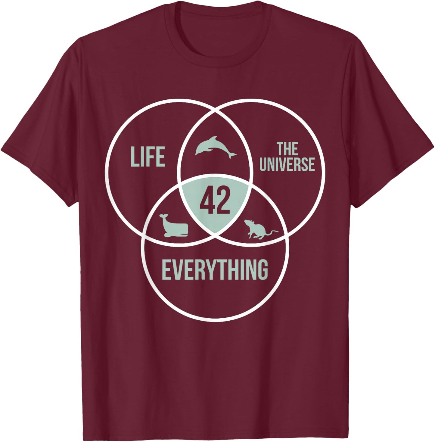 Life The Universe and Everything 42 Answer to Life T-Shirt - T-Shirt | Maroon