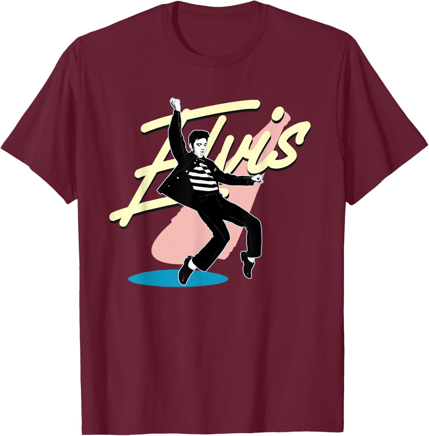 Elvis Presley Official Signature Dance T-Shirt - T-Shirt | Maroon