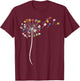 Dandelion Books Flower Reading Teacher Librarian Bookworm T-Shirt - T-Shirt | Maroon