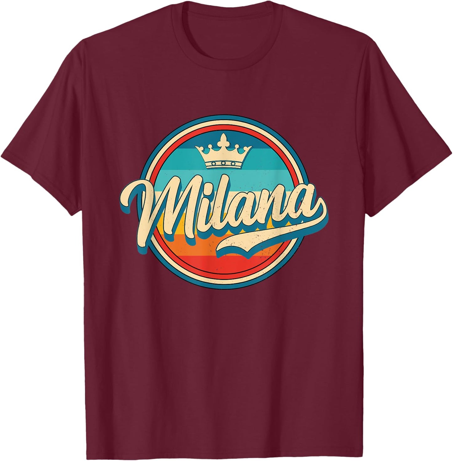 Milana retro name funny vintage first name Milana T-Shirt - T-Shirt | Maroon
