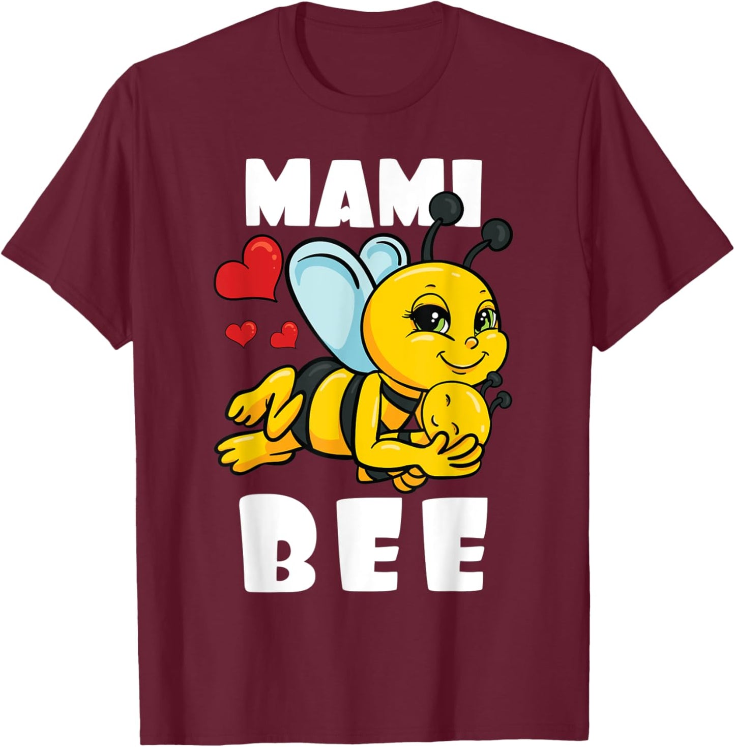 Mami Bee Lover Matching Family Outfit Baby Announcement T-Shirt - T-Shirt | Maroon