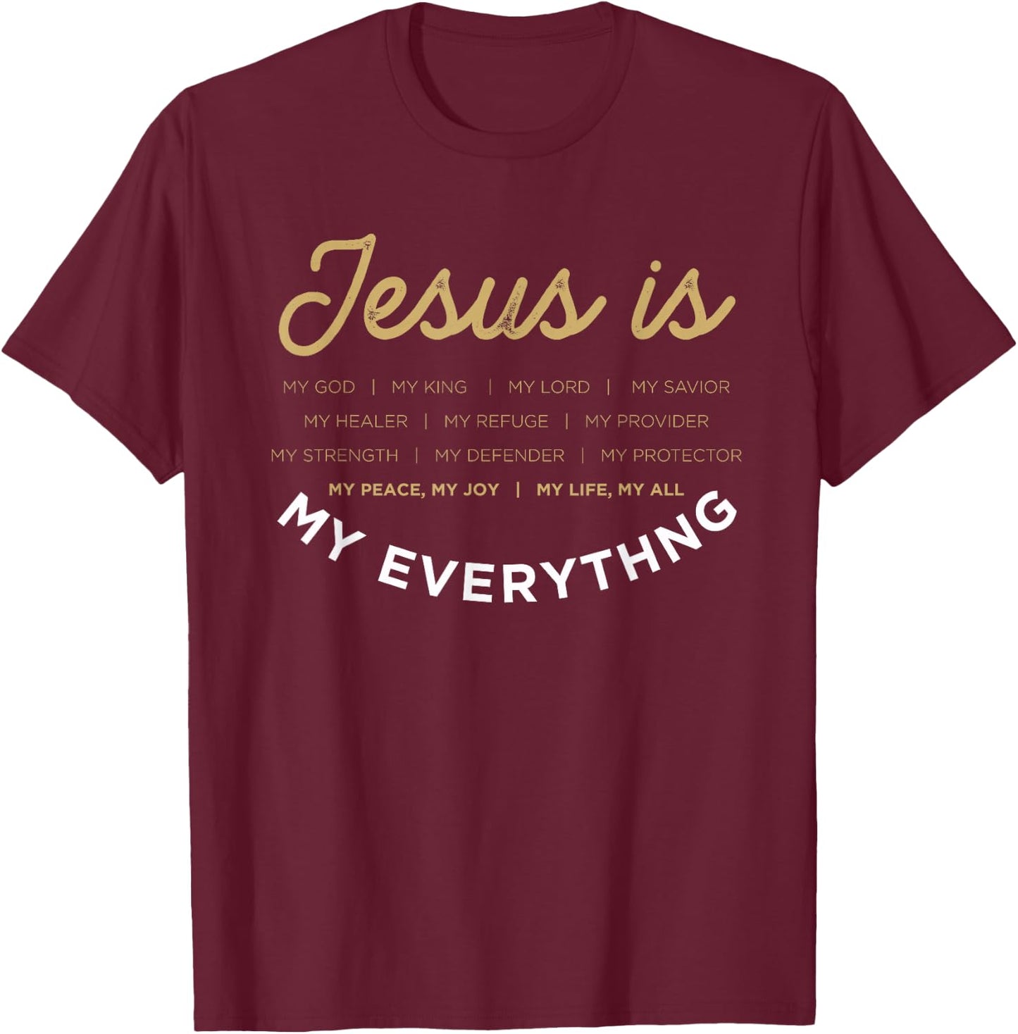 Jesus Is My God Jesus Devotee Christian Bible Prayer Jesus T-Shirt - T-Shirt | Maroon