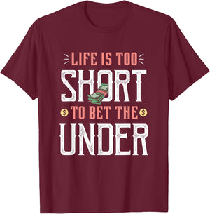 Bet the Over Retro Vintage Sports Betting Gambling T-Shirt - T-Shirt | Maroon