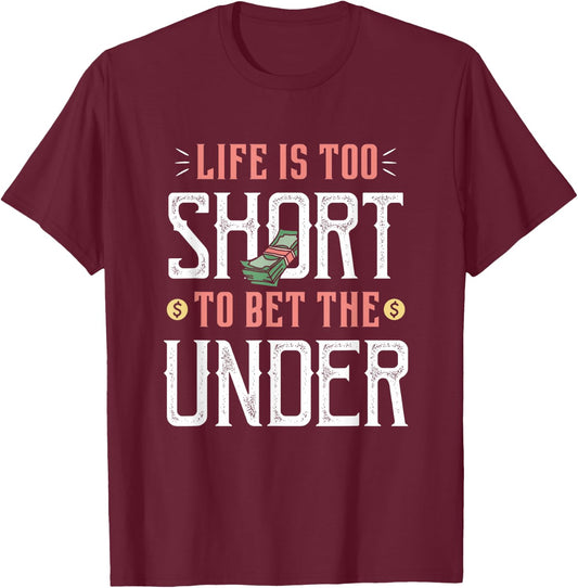 Bet the Over Retro Vintage Sports Betting Gambling T-Shirt - T-Shirt | Maroon