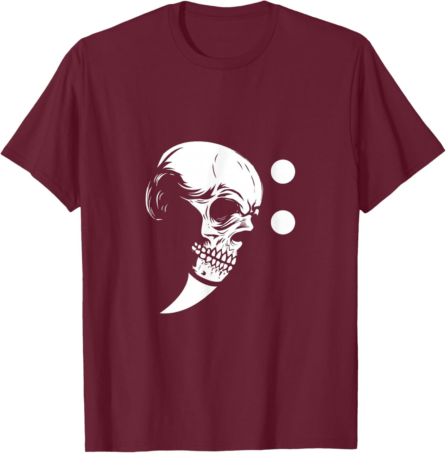 Musicians Treble Clef Skull Music Notes G Key T-Shirt - T-Shirt | Maroon