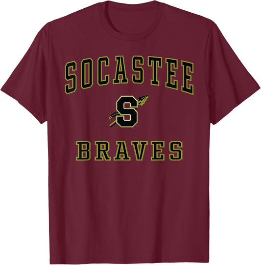 Socastee High School Braves C1 T-Shirt - T-Shirt | Maroon