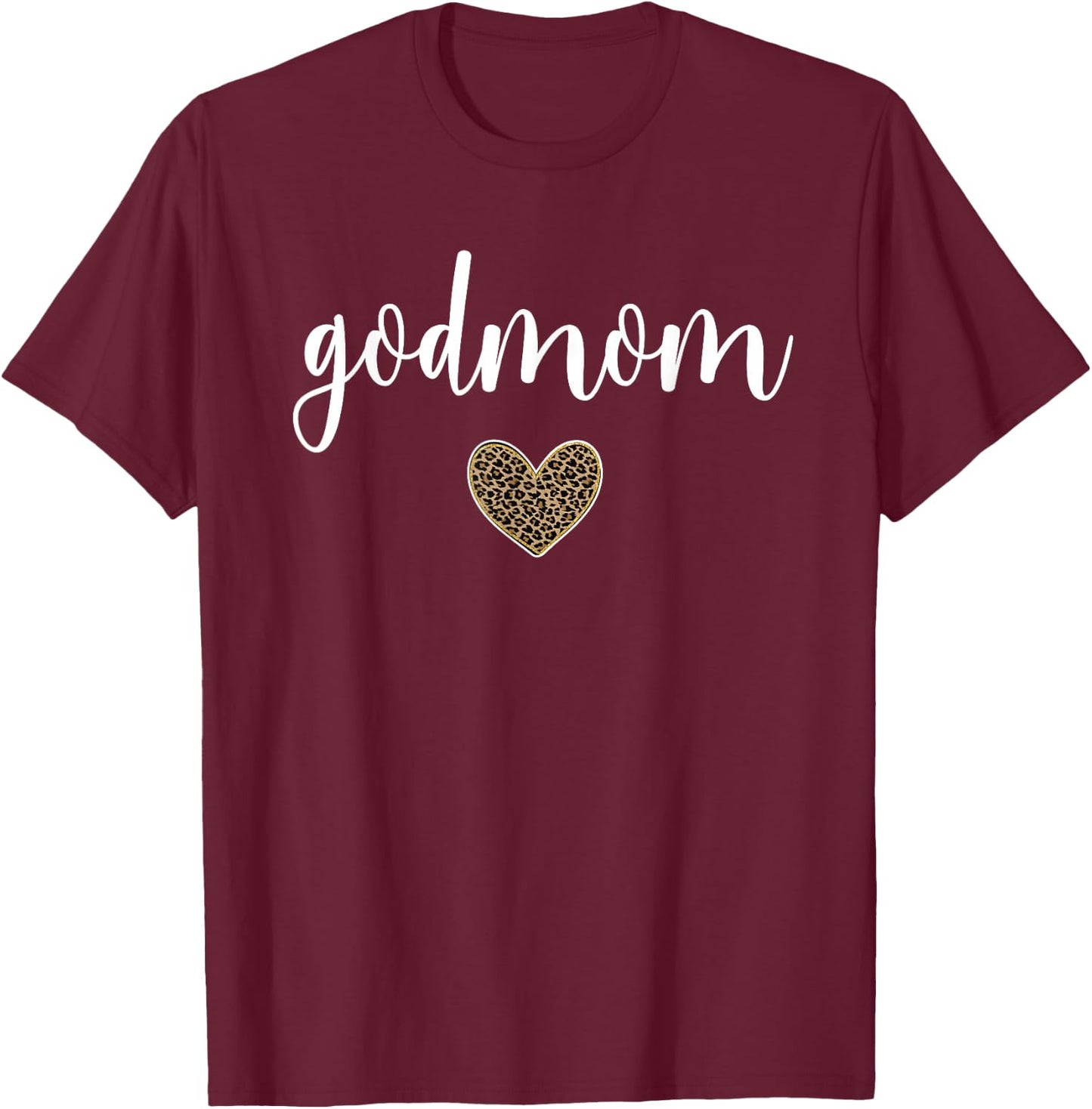 Godmom Heart Best Godmom Godmother Appreciation T-Shirt - T-Shirt | Maroon