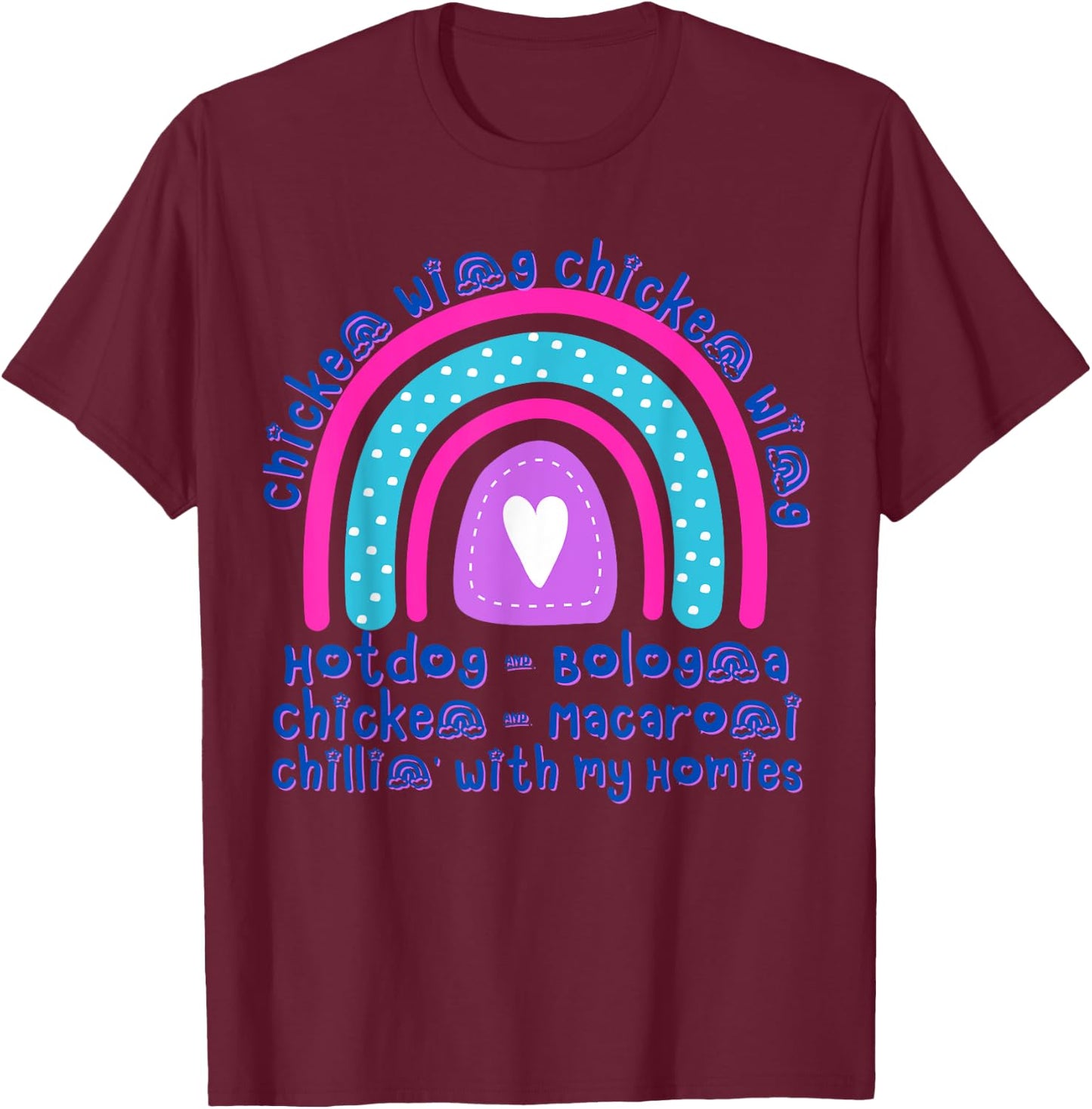Chicken Wing Chicken Wing Hotdog & Bologna Girls T-Shirt - T-Shirt | Maroon