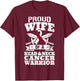 Proud Wife Of A Head & Neck Cancer Warrior Awareness Ribbon T-Shirt - T-Shirt | Maroon