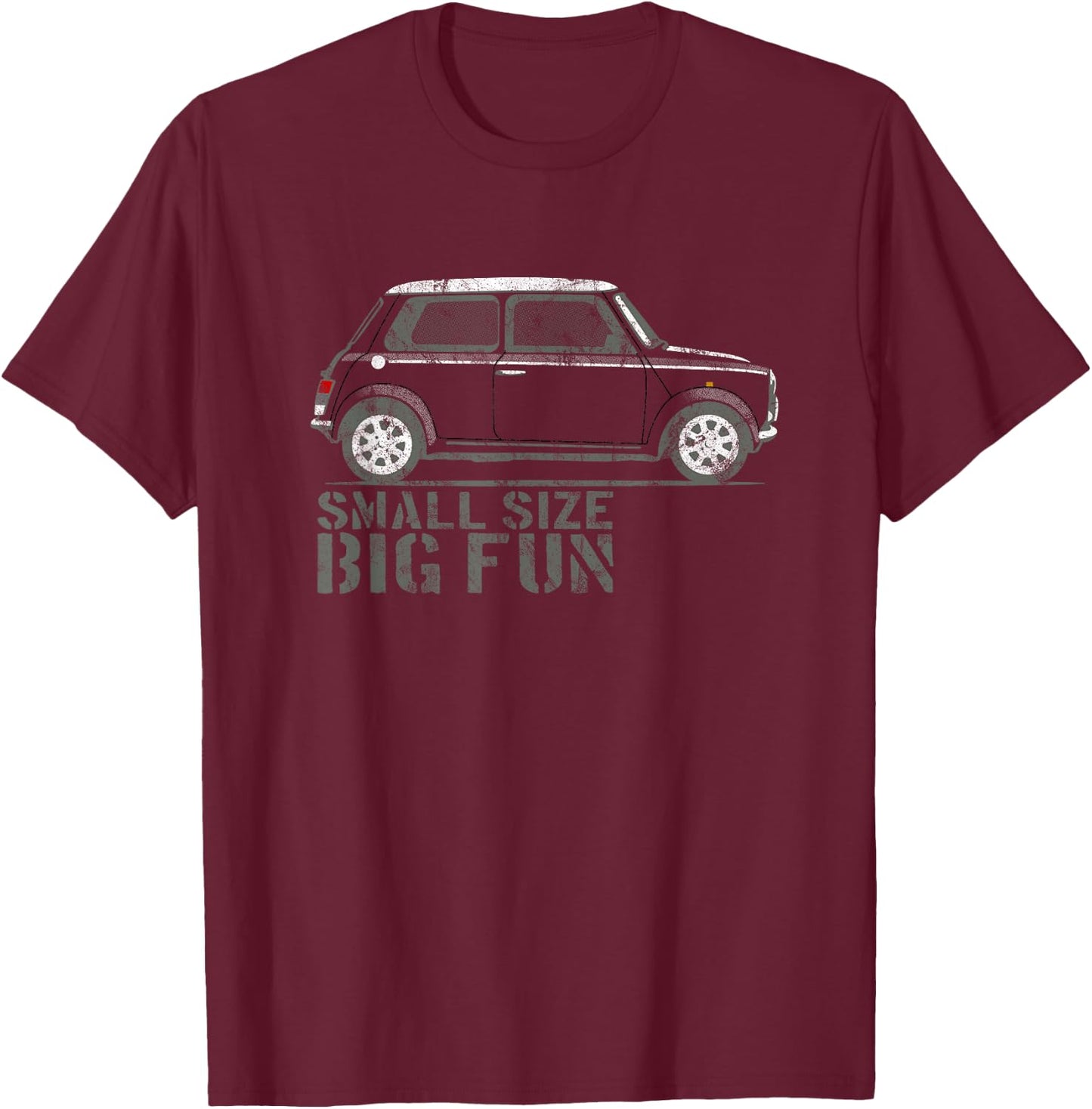 Vintage British Car old school design - Mini Funny Sentence T-Shirt - T-Shirt | Maroon