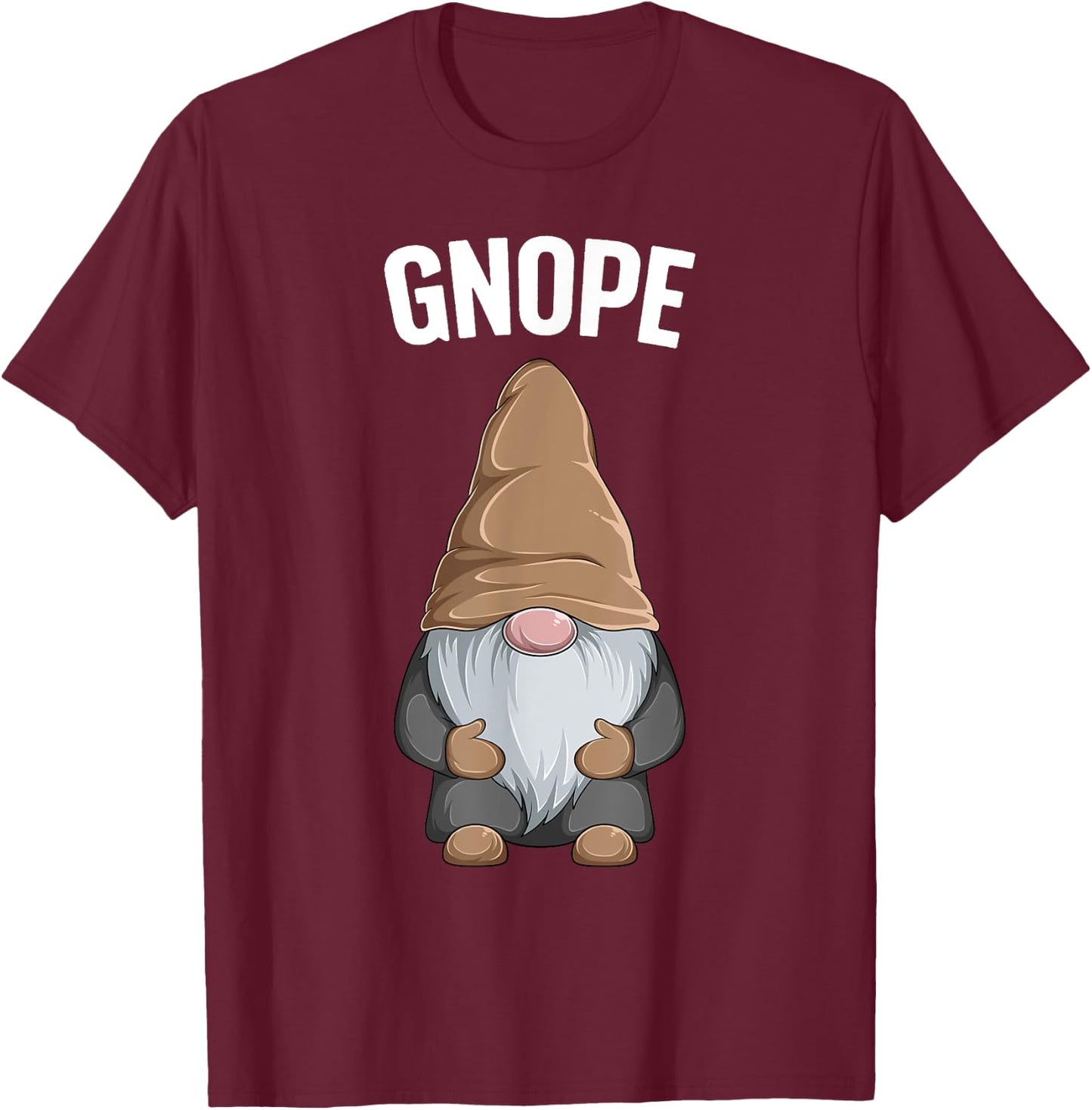 Gnope Funny Garden Tomte Gnome Scandinavian Nope T-Shirt - T-Shirt | Maroon