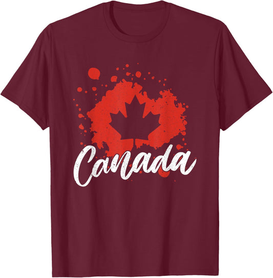 Canadian Pride Maple Leaf Women Men Gift Canada T-Shirt - T-Shirt | Maroon