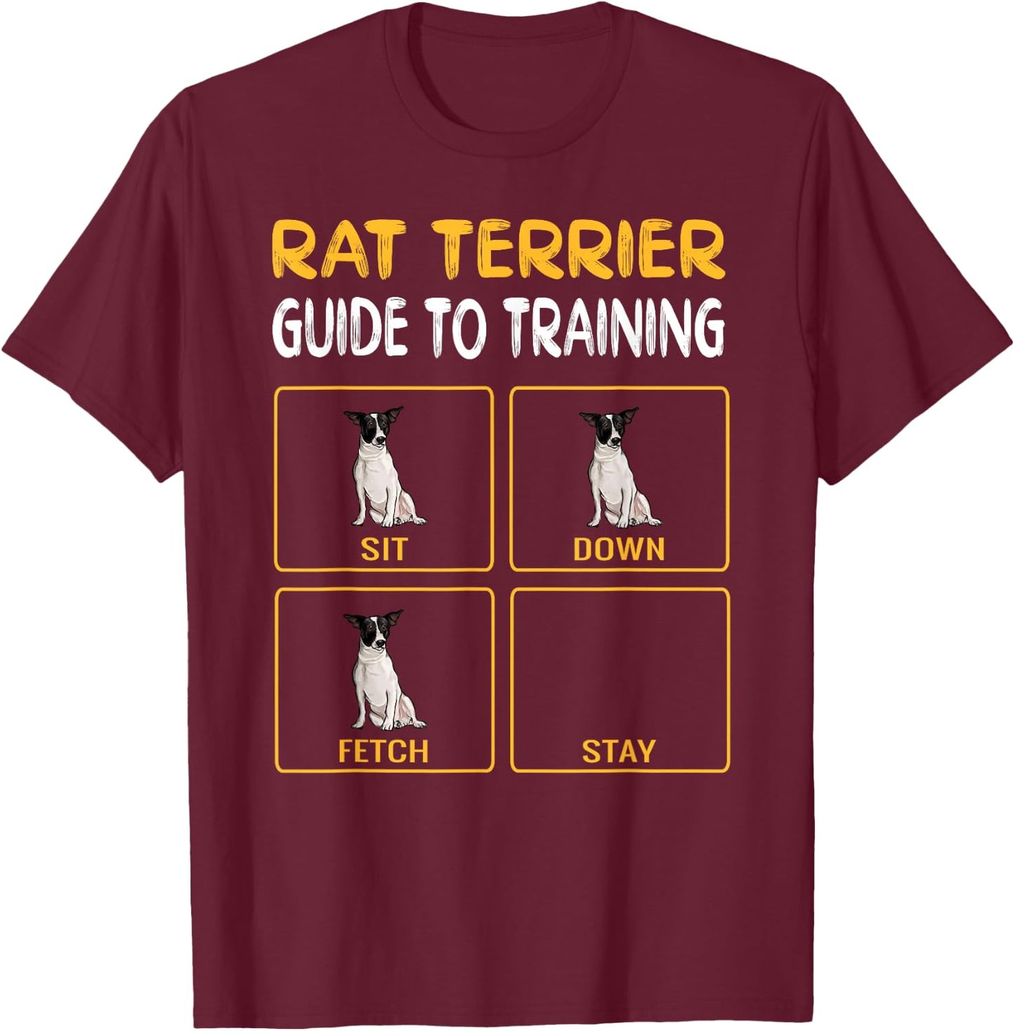 Funny Rat Terrier Guide to Training Dog Obedience Trainer T-Shirt - T-Shirt | Maroon
