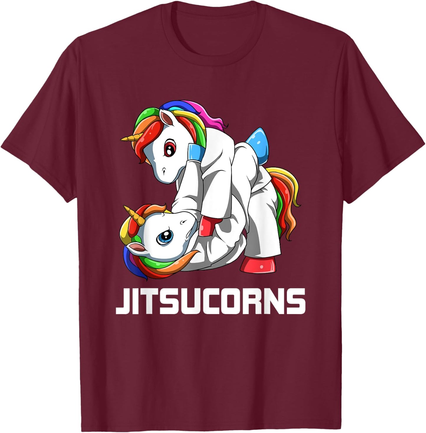 Jitsucorn Unicorn Jiu Jitsu Grappling T-Shirt - T-Shirt | Maroon