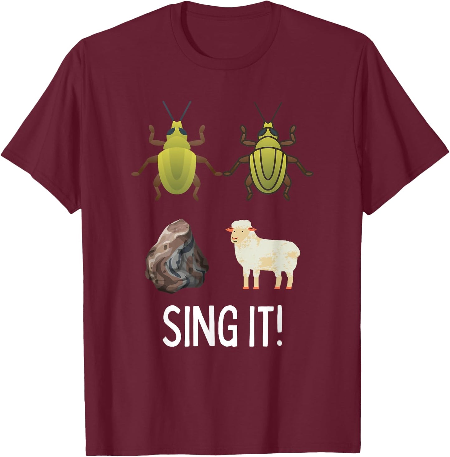 Funny Classic Rock Song Lyrics Joke Rock Music T-Shirt - T-Shirt | Maroon