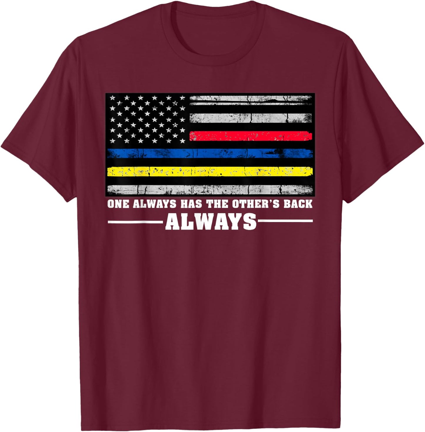 Thin Gold Line Thin Blue Line Thin Red Line Dispatcher Shirt T-Shirt - T-Shirt | Maroon