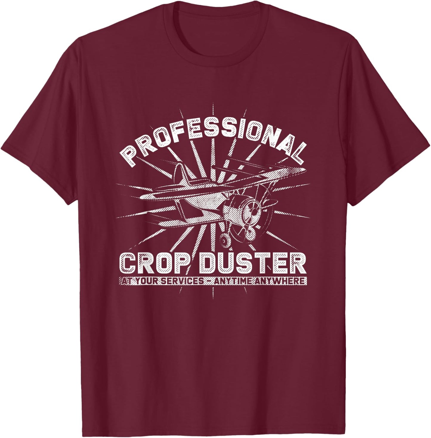 Professional Crop Duster Funny Fart Joke T-Shirt - T-Shirt | Maroon